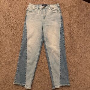 Democracy Light and Dark Blue Straight Leg Jeans